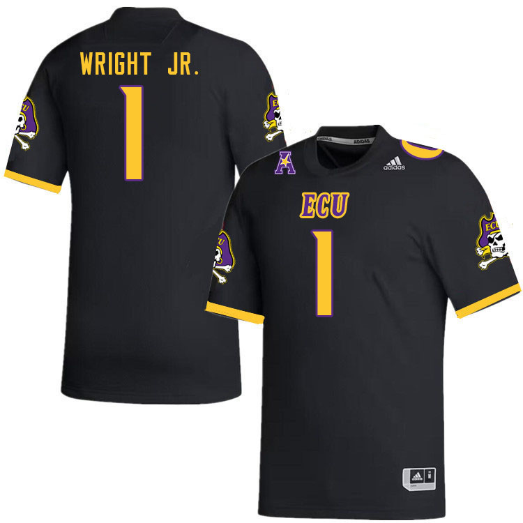 Men #1 Winston Wright Jr. ECU Pirates College Football Jerseys Stitched-Black